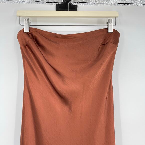 MORE TO COME | NWT Emma Strapless Maxi Dress in Chocolate Satin Tube Dress M - Picture 7 of 16